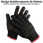 Luva Preta Pigmentada Tricotada Segurança Epi Canteiro Obra |